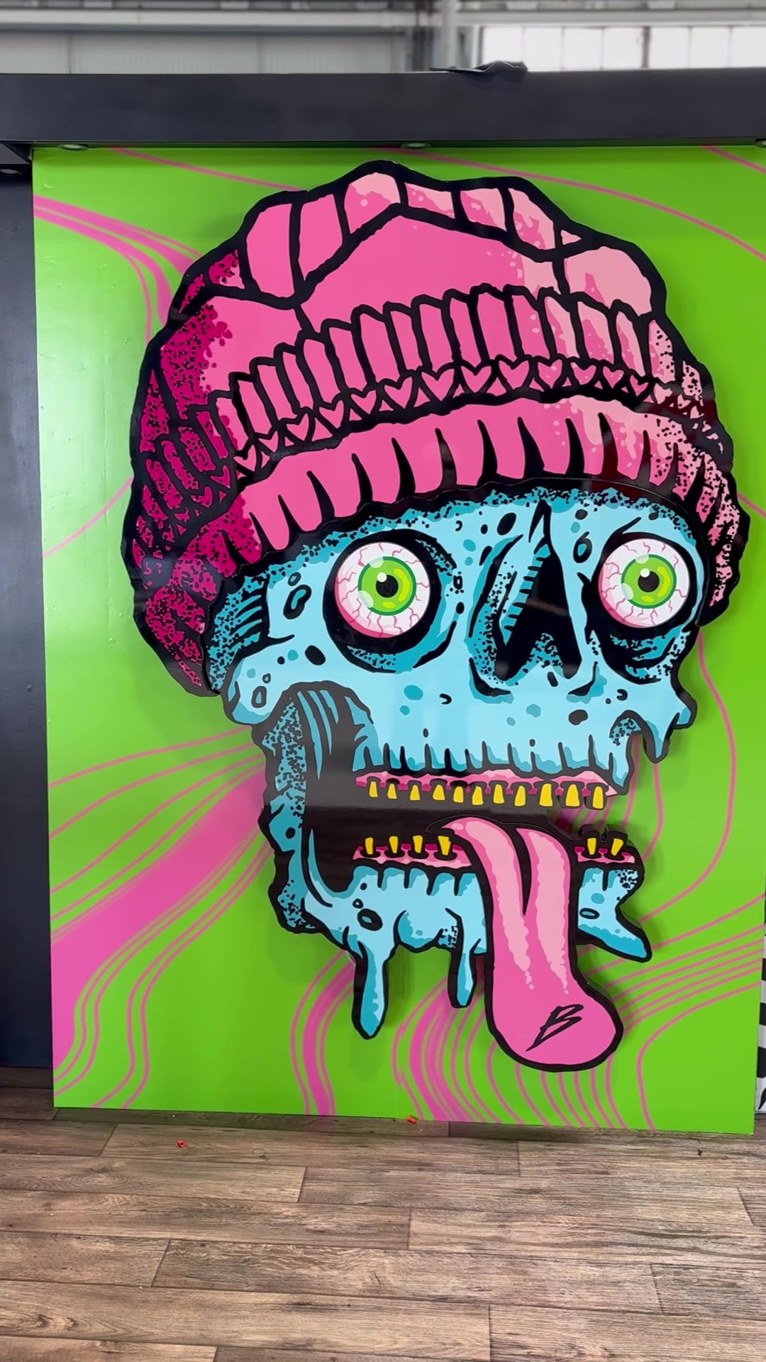3D skull panel — acrylic face mounted on two-inch foam board